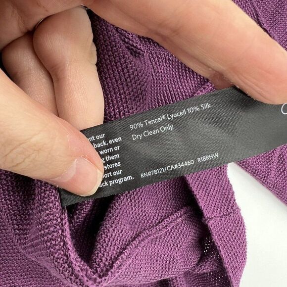 Eileen Fisher CURAN Tencel/Silk Round Neck Top Purple Size XS - Picture 3 of 3